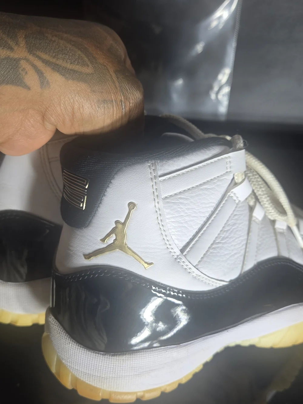 Air Jordan 11 Hi Retro Gratitude / Defining Moments DMP Black Gold - Size 9
